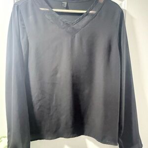 SHEIN Charcoal V-Neck Top